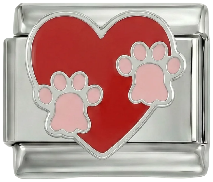 Pink Paw Prints in Red Heart on Silver - Pink-Paw-Prints-in-Red-Heart-on-Silver.png