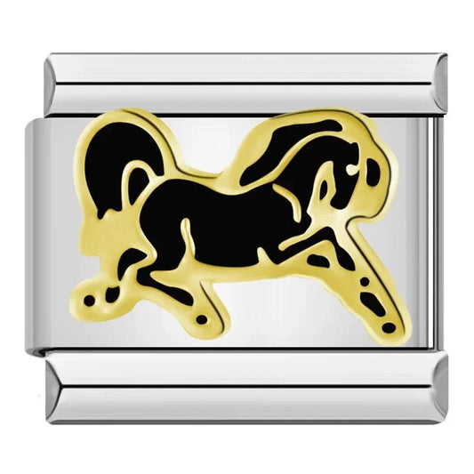 Black Horse, on Silver - Charms Official