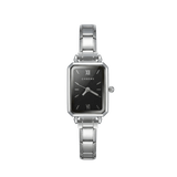 ساعة Como فضية – إصدار المينا الأسود