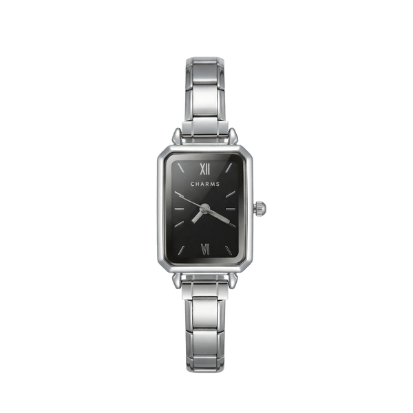 Montre Como argent – édition cadran noir