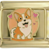 Corgi sur fond doré