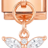 Libellule avec grandes pierres, en or rose