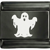 Fantôme blanc sur breloque noire