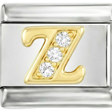 Letter Z in Gold with Stones, on Silver - Letter-Z-in-gold-with-stones-on-silver.png