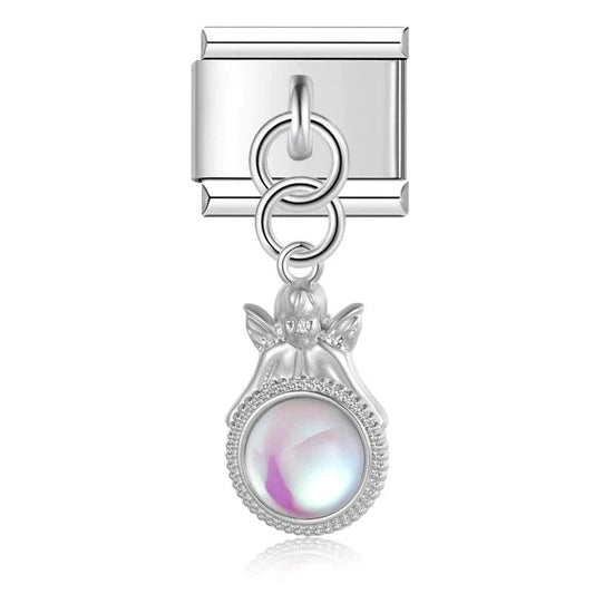 Angel with Mirror, on Silver - Charms Official