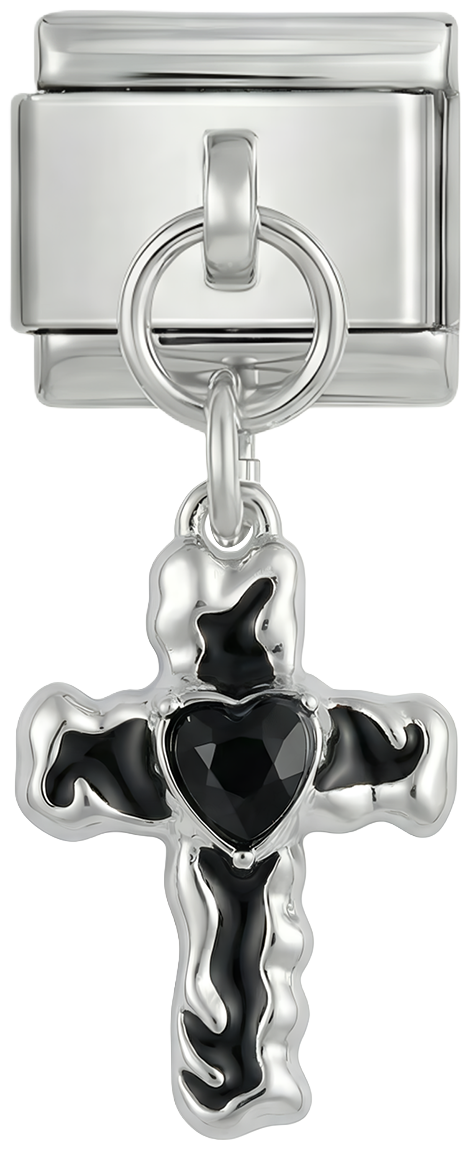 Black Cross with Heart, on Silver - black-cross-with-heart-on-silver.png