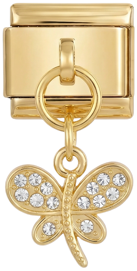 Flower with White Stones on Gold - butterfly-with-white-stones-on-gold.png