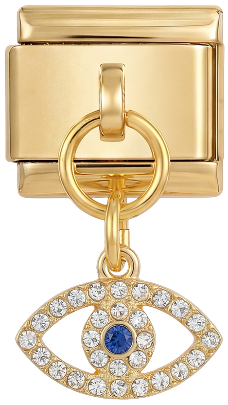 Eye with Blue and White Stones, on Gold - eye-with-blue-and-white-stones-on-gold.png