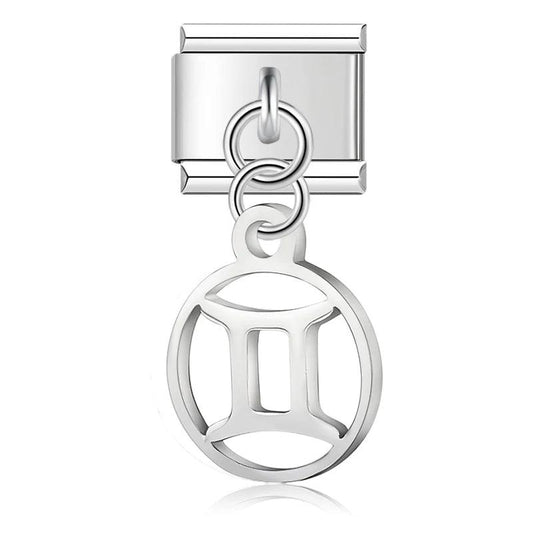 Gemini Sign, on Silver - Charms Official