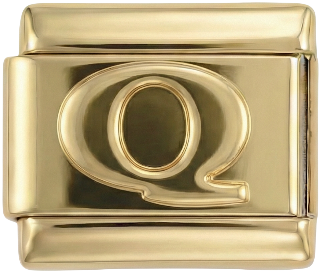 Letter Q in Gold, on Gold
