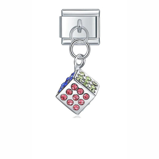 Play Dice with Stones, on Silver - Charms Official