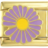 Purple Flower with Yellow Heart on Gold - purple-flower-with-yellow-heart-on-gold.png