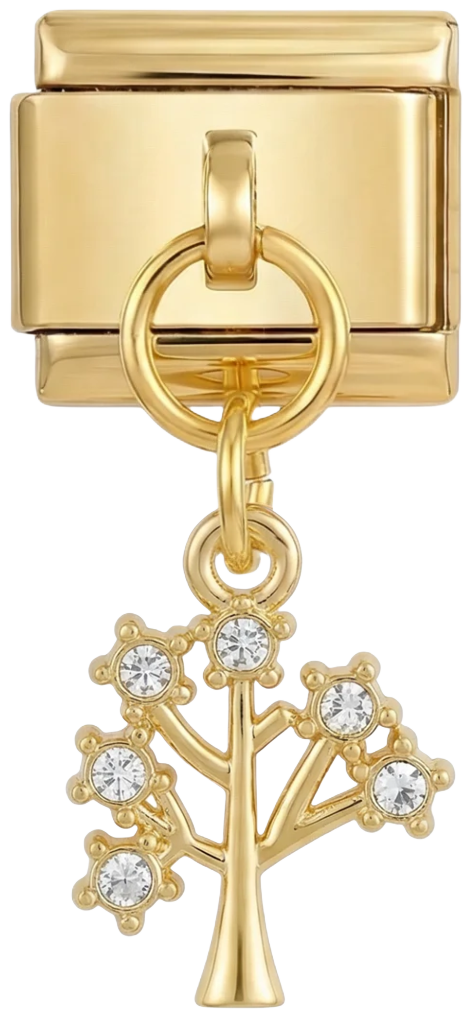 Tree with White Stones Hanging on Gold - tree-with-white-stones-hanging-on-gold.png