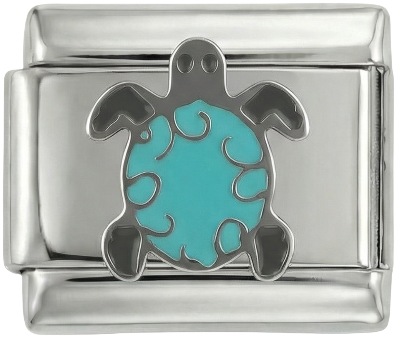 Tortue Turquoise, sur Argent